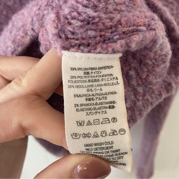 Free People Stormy Pullover Turtleneck Sweater Lavender Size Medium Gently Used - Picture 5 of 6